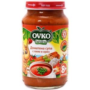 Bebelan пюре доматена супа с пиле и ориз - 220 г (5596)