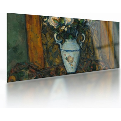 Sklenený obraz - Paul Cézanne, Vase of Flowers, reprodukcia, jednodielne 100x50 cm na skle