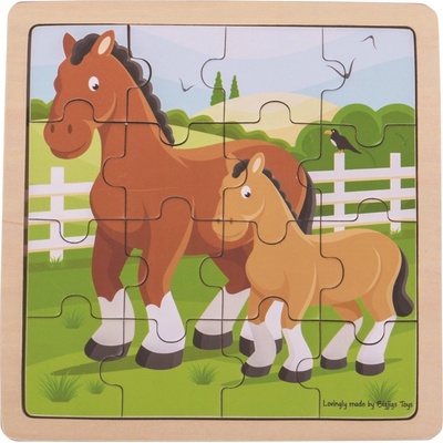 Bigjigs puzzle Kôň so žriebätkom