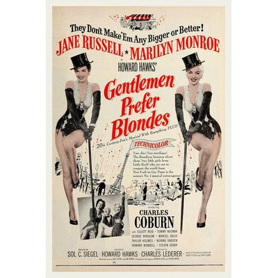 Plagát, Obraz - Gentlemen Prefer Blondes / Marilyn Monroe, 26.7 × 40 cm