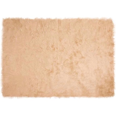 vidaXL Изкуствен овчи килим Tafalla Бежово 140 x 200 cm Полиестер (42021483)