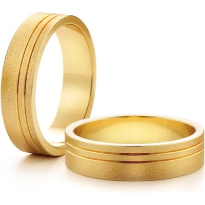 SAVICKI Сватбени халки с жълто злато, плоски 5 мм