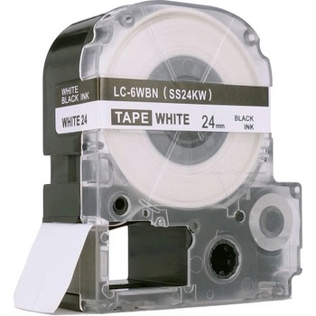 Compatible Epson LC-SS24KW, 24mm x 8m, черен печат / бял фон, съвместима лента (EPLCSS24KW)