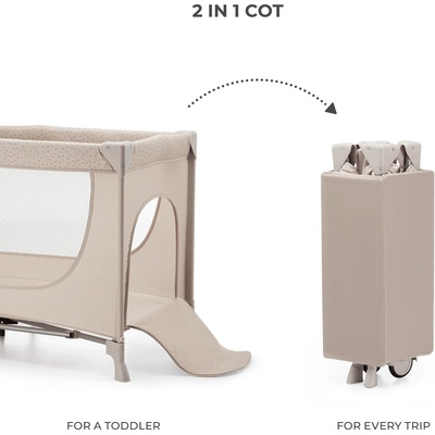 KinderKraft JOY SIMPLE 2 бебешка кошара BEIGE (KLJOY02BEG00000)