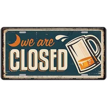 Ceduľa značka We are CLOSED
