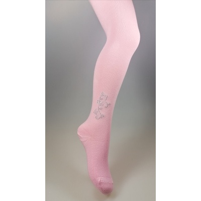 Dievčenské pančuchy Ornament ružová