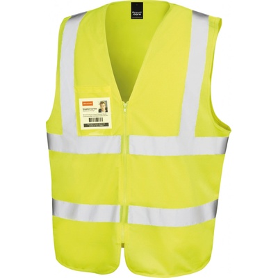 Result Zip I.D. Unisex bezpečnostná reflexná vesta R202X Fluorescent Yellow