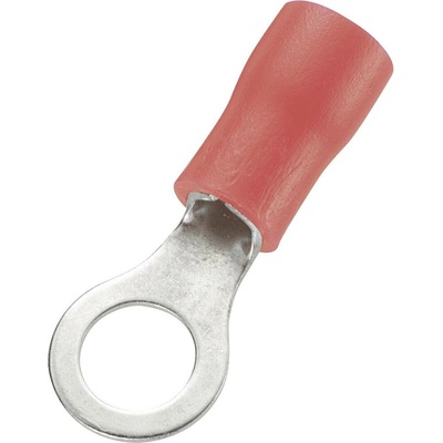 TRU COMPONENTS 746061 guľaté káblové oko Prierez=1.50 mm² Ø otvoru=5.2 mm čiastočne izolované červená 100 ks