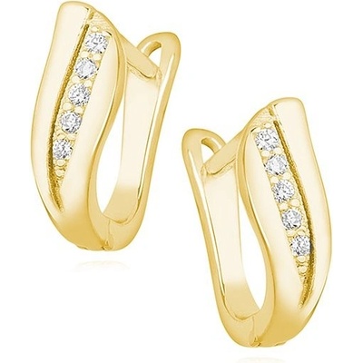 Olivie Russo strieborné náušnice CZ gold 2990