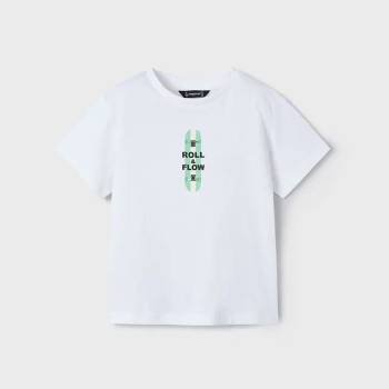 MAYORAL Тениска къс ръкав "roll and flow" в бял цвят за мини момче Майорал