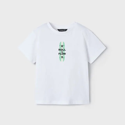 MAYORAL Тениска къс ръкав "roll and flow" в бял цвят за мини момче Майорал
