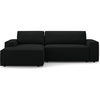Micadoni Черен разтегателен ъглов диван от букле (ляв ъгъл) Jodie - Micadoni Home (MIC_LCF_101_F1_JODIE3)