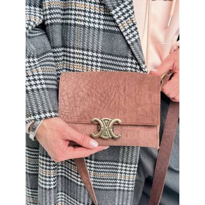 Voga Móda Kožená crossbody CELINE Hnedá