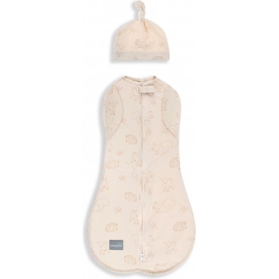 Sleepee Zavinovačka Sleepee Second Step Swaddle s čiapočkou Vintage Animals Cream