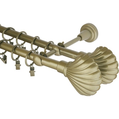GARNÝŽE-HEBR Garnýž Mušle double zlatá antik dvojitá 260 cm