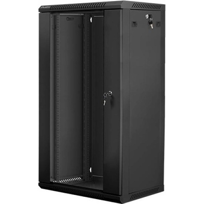 Lanberg rack cabinet 19" wall-mount 22U - 600x450 for self-assembly (flat pack), black (WF01-6422-10B)