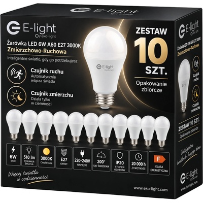 Milagro LED žárovka se senzorem pohybu a soumraku A60 E27/6W/230V 3000K MI1983
