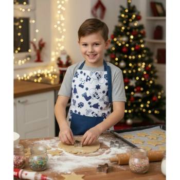 Forbyt Dětská zástěra Mikuláš modrá 50x70cm