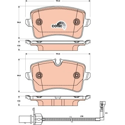 TRW Sada brzdových platničiek kotúčovej brzdy GDB1902