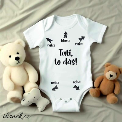 Lovero Dětské BODY Tati to dáš Bílá