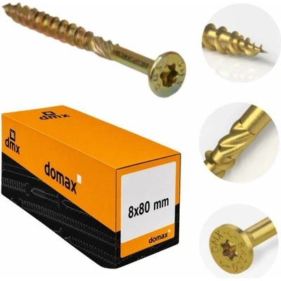 8x80mm 100ks Skrutky do dreva CS - zápustná hlava TORX Domax