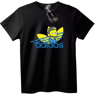 NOONEBRAND Тениска Adidas с Bart Simpson - 3XL, White