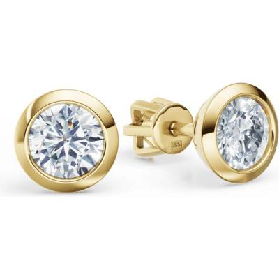 DF Dámske náušnice 3676 zo žltého zlata s diamantmi s celkovou hmotnosťou 1,00 ct