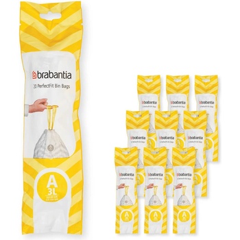 Brabantia Торбички за кош Brabantia PerfectFit Sort&Go/Touch 1005561, Размер A , 3 л , 200 броя, Бял (1005561)