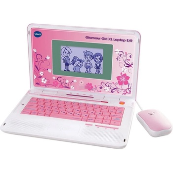 VTech VTech Glamour Girl XL E/R детски образователен лаптоп, бял/розов (80-117964)