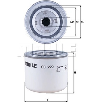 Olejový filter MAHLE ORIGINAL OC 222 (OC222)