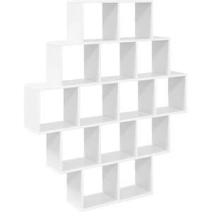 vidaXL Стенен рафт Бяло 120 x 20 x 136 см Инженерна дървесина (8012156)