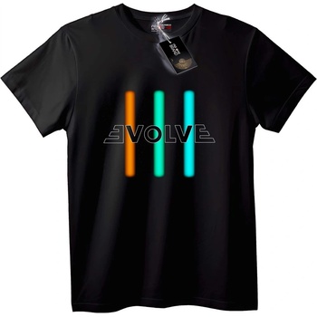 NOONEBRAND Тениска Еволюция с Цветни Ленти - M, Black