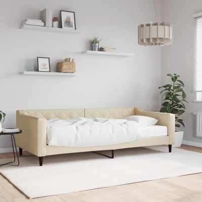 vidaXL Válenda s matrací krémová textil
