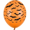 PartyDeco Balonek latex oranžový Netopýři 30 cm