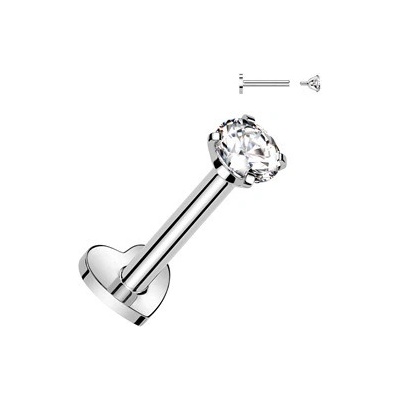 Šperky4U piercing do brady titan čirý kámen TIT1313-1208