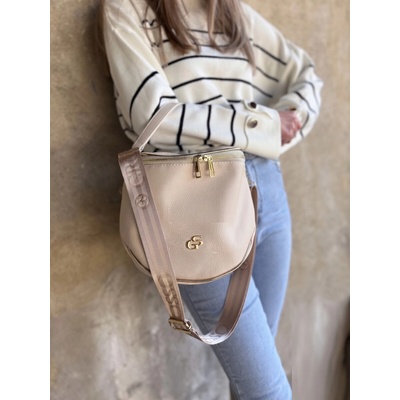 Grosso Béžová crossbody kabelka 2 popruhy