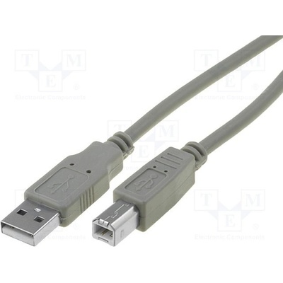 VCom CU201-050-PB USB 2.0, USB A vidlice, USB B vidlice, niklovaný, 5m, šedý