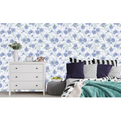 DIMEX ART Луксозна флизелинова тапета сини рози акварел