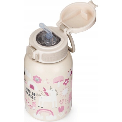 Petite & Mars Fľaša nerezová termo so slamkou 350 ml Twinkling Fairy 12m+