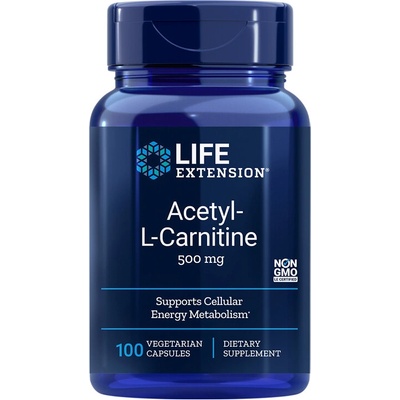 Life Extension Aцетил L-Карнитин 500 mg + витамин С (аскорбил палмитат) 100 капсули | Life Extension (01524 LE)