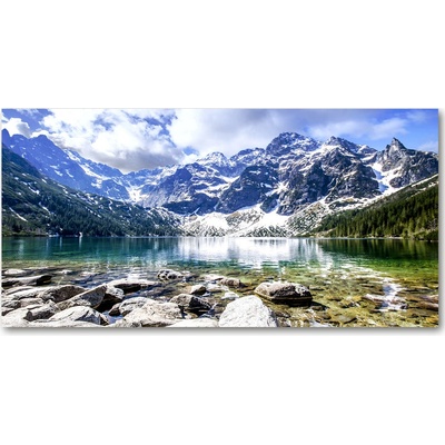 Foto obraz fotografie na skle Morské oko Tatry 100x50 cm