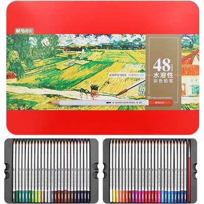 M&G akvarelové pastelky M&G, 48 ks v kovové krabičce