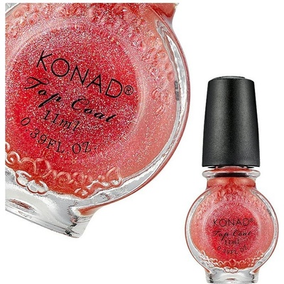 KONAD Špeciálny vrchný lak Glitter Pink 11 ml