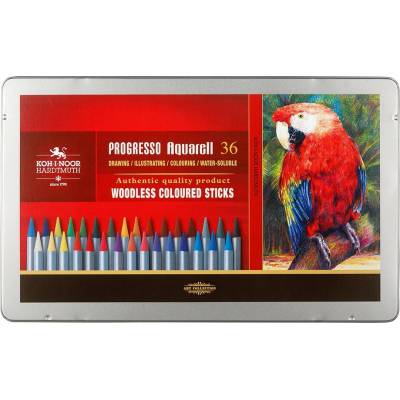 Koh i Noor Progresso aquarell akvarelové v laku v plechovom puzdre 8785 36 36 ks