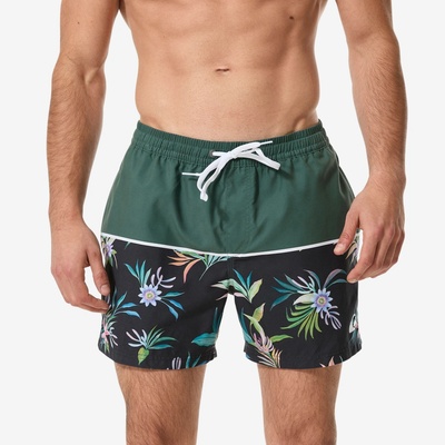 Quiksilver surfařské kraťasy s kratšími 15' nohavičkami a pružným pasem zelené