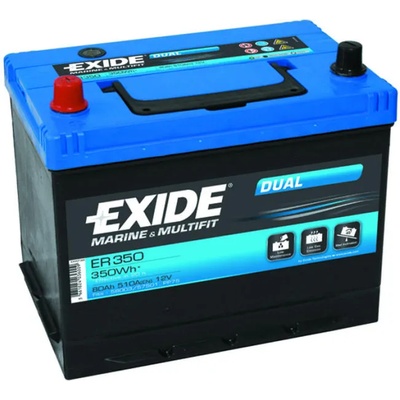 Exide Dual EFB 80Ah 510A left+ ER350