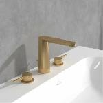 Villeroy & Boch Смесител за умивалник Villeroy&Boch Conum с двойна ръкохватка, златист цвят, с изскачащ вентил (TVW12700100076)