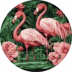 Ideyka Painting by numbers straddles the frame - Flamingos in