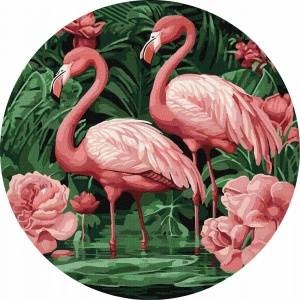 Ideyka Painting by numbers straddles the frame - Flamingos in