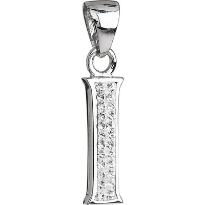 Evolution Group CZ Stříbrný přívěsek s krystaly Swarovski bílé písmeno I 34102.1